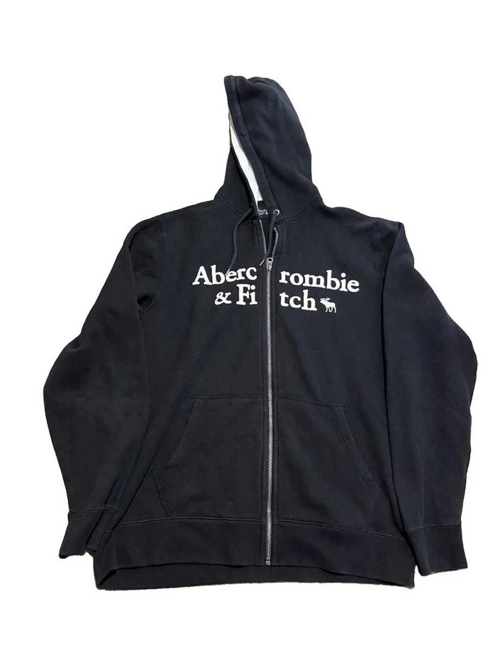 Abercrombie & Fitch Women’s Zip Hoodie Sz XL Street Y2K Style Big Logo Y2K